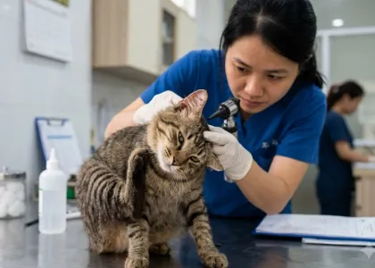 Mèo lắc đầu và gãi tai liên tục có thể đang gặp vấn đề gì?