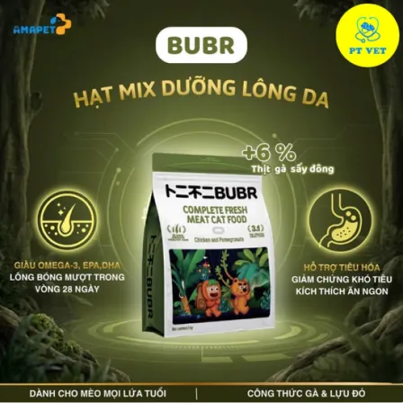 BUBR HẠT MIX CHĂM SÓC LÔNG DA CHO MÈO